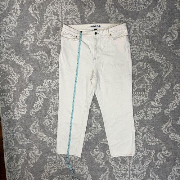 Lands' End Women's Size 16 White High Rise Straight Jeans - Picture 3 of 8